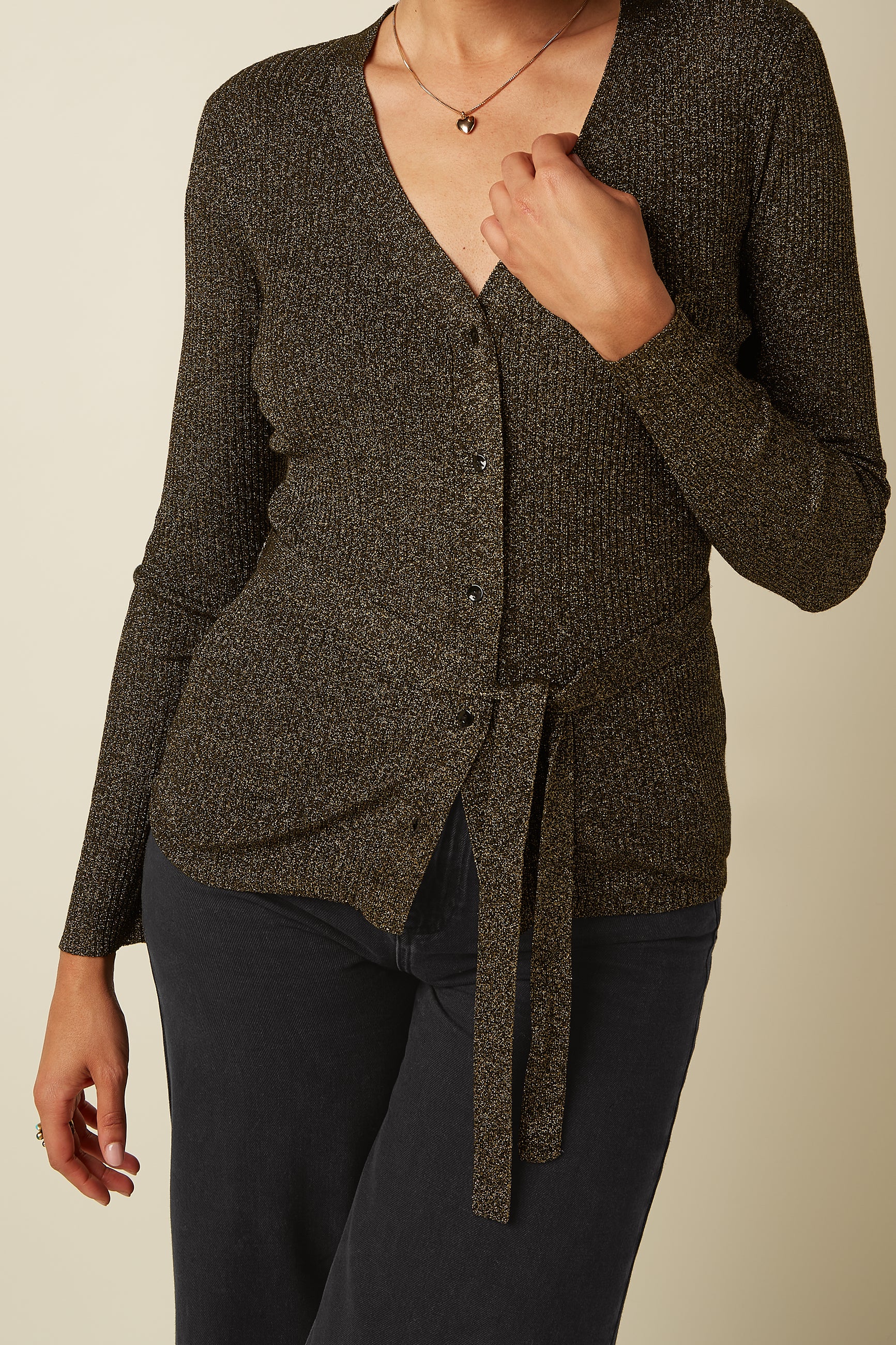 King Louie Mila Rib Cardi Fete (Gold)