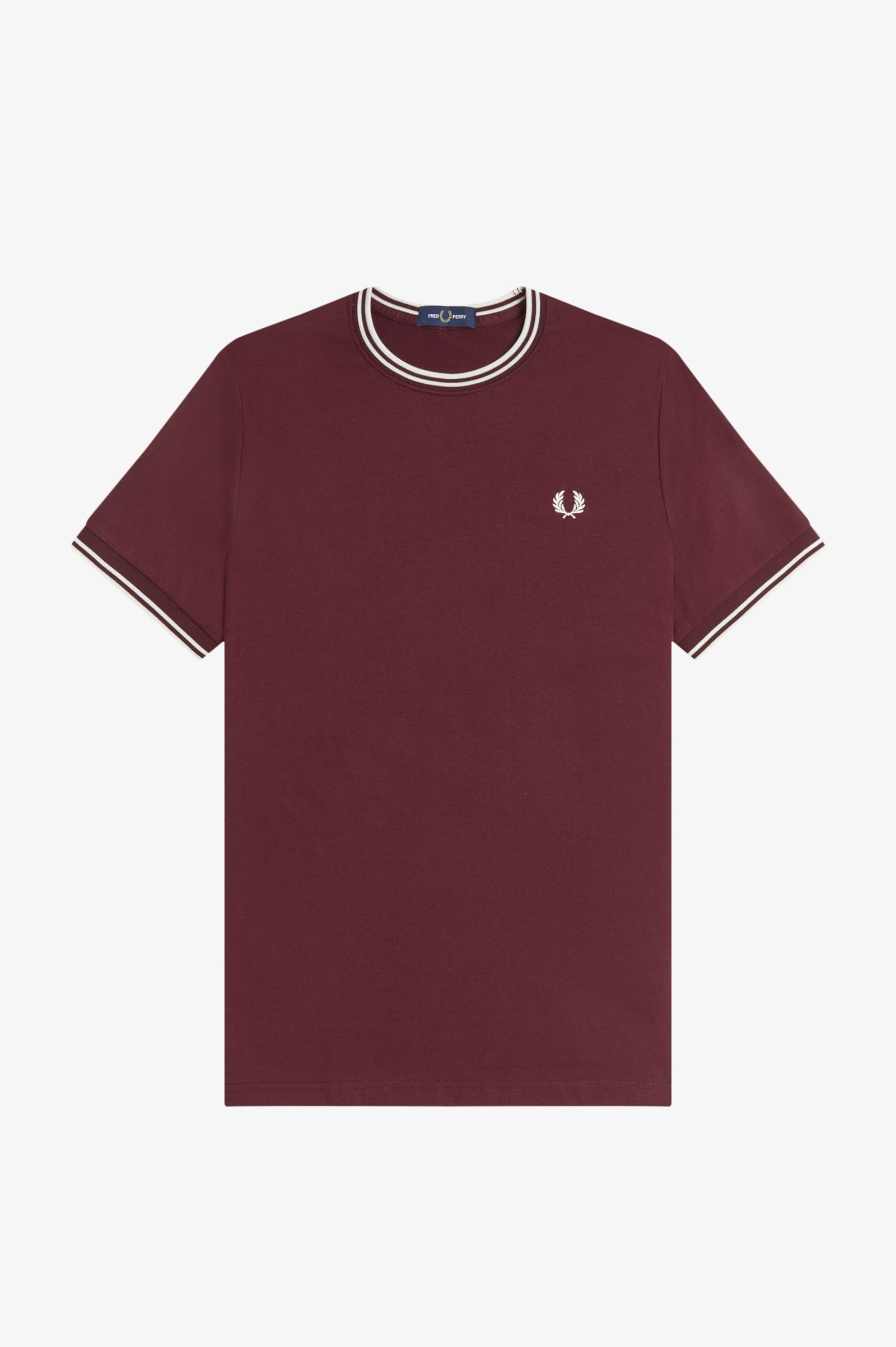 Fred Perry Twin Tipped T-Shirt (Oxblood/Ecru)