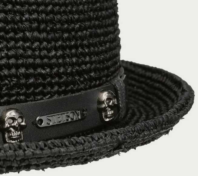  Stetson Diamond Crochet Raffia Hat (Black)