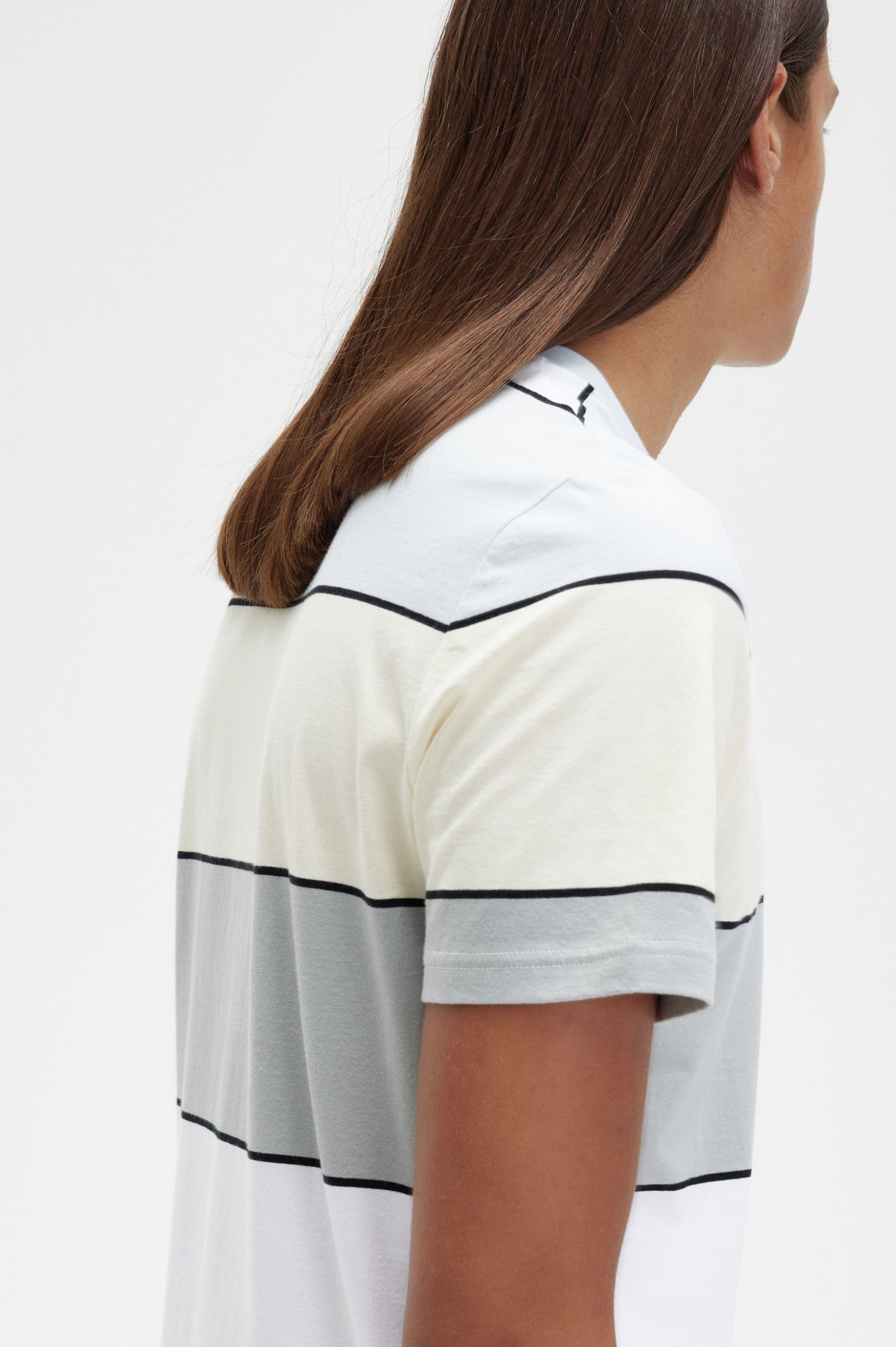 Fred Perry Bold Stripe Sirt in Ice Cream