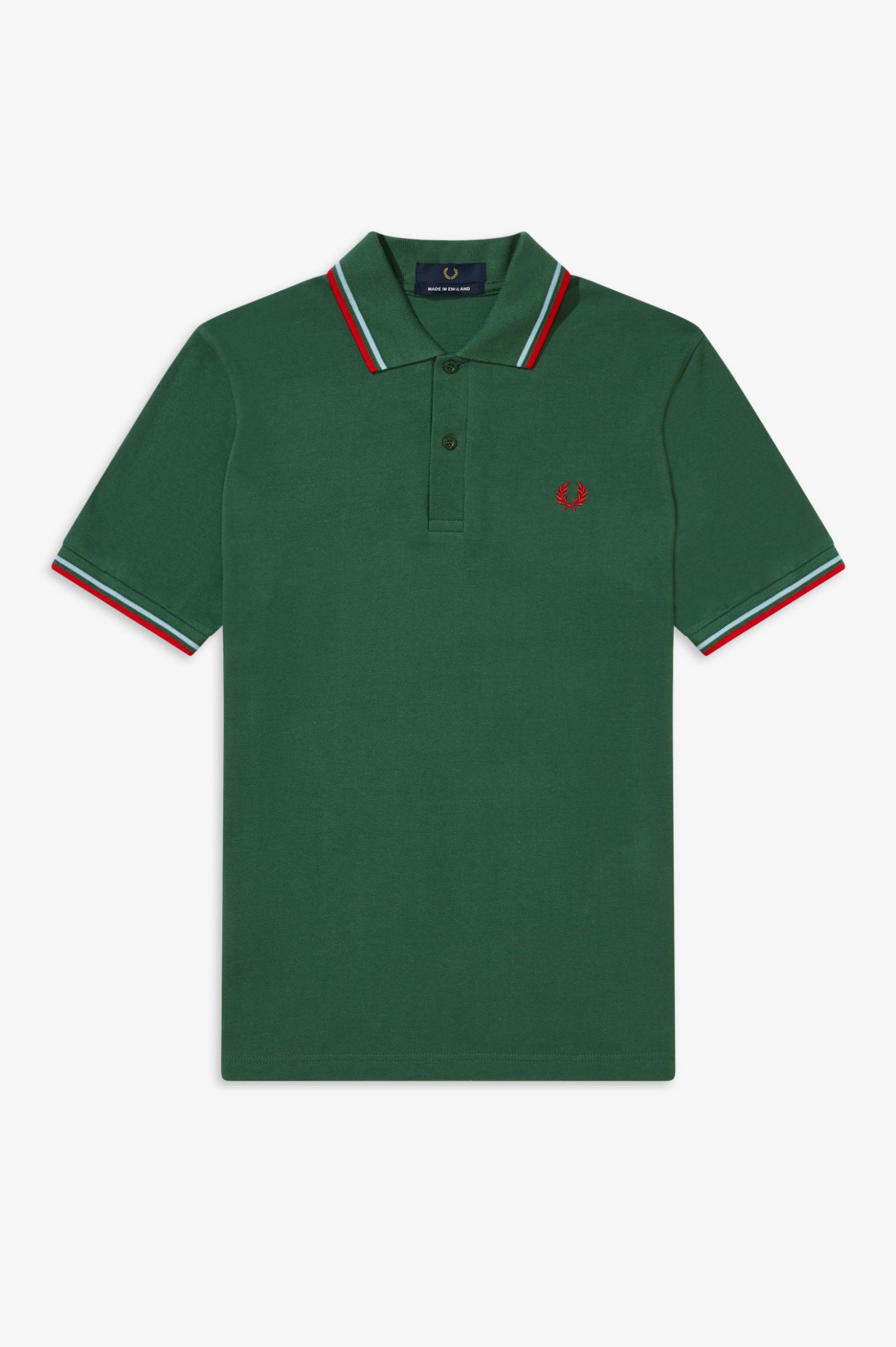 Fred Perry Made In  England M12 Poloshirt (Tartan Green/Ice/Red)