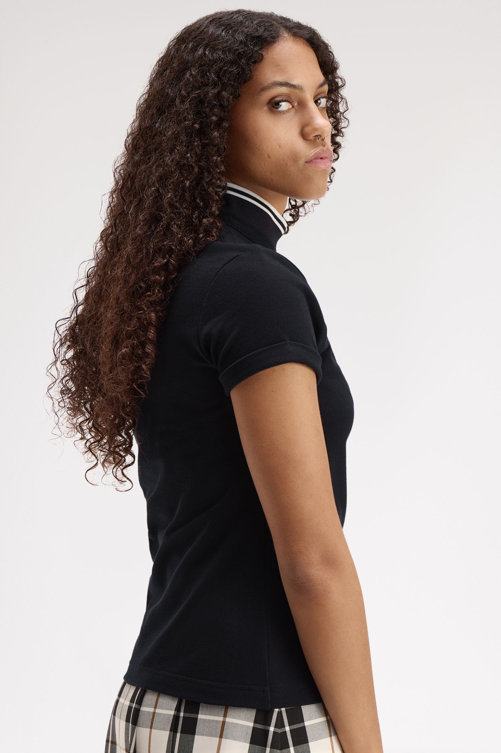 Fred Perry Amy Winehouse Tipped Polo Shirt (Black)