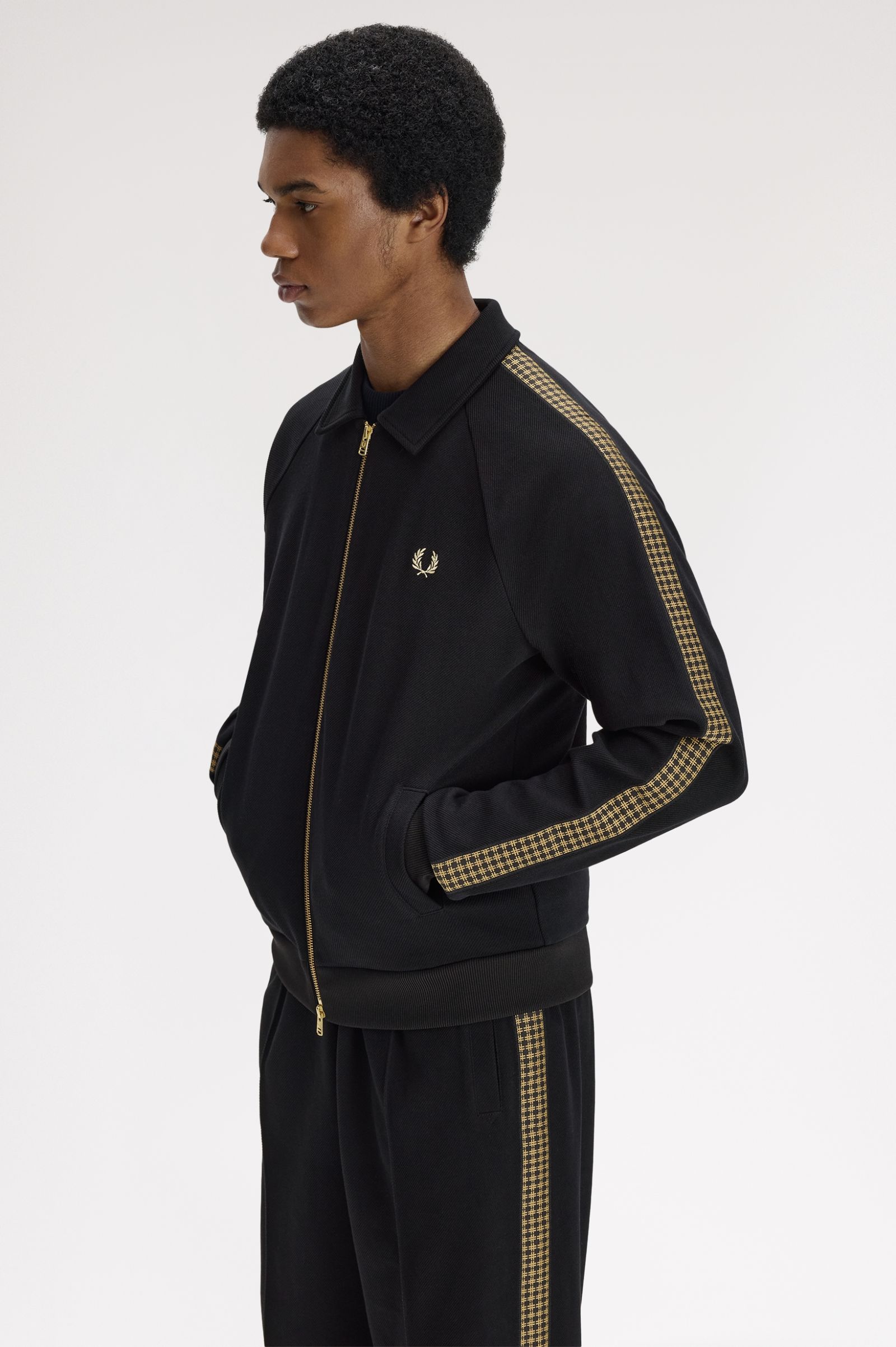 Fred Perry Cross Tape Track Jacket (Black)