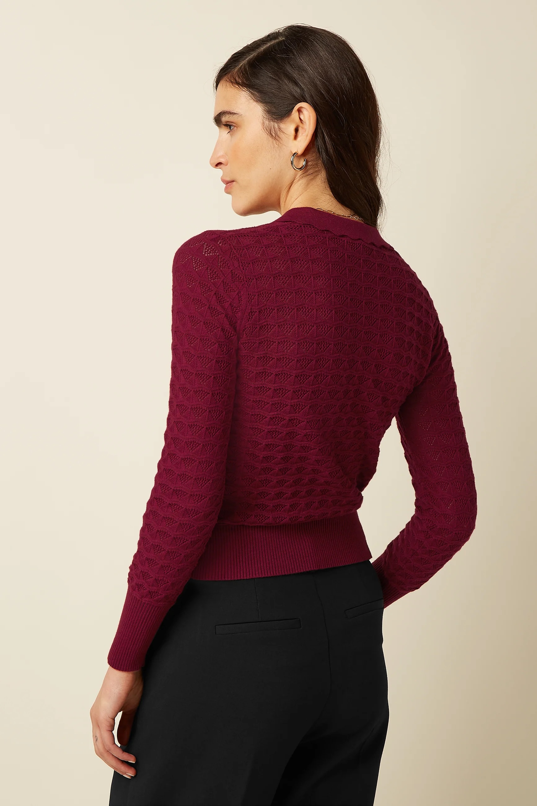 King Louie Polo Top Avel Knit (Rhubarb Red)