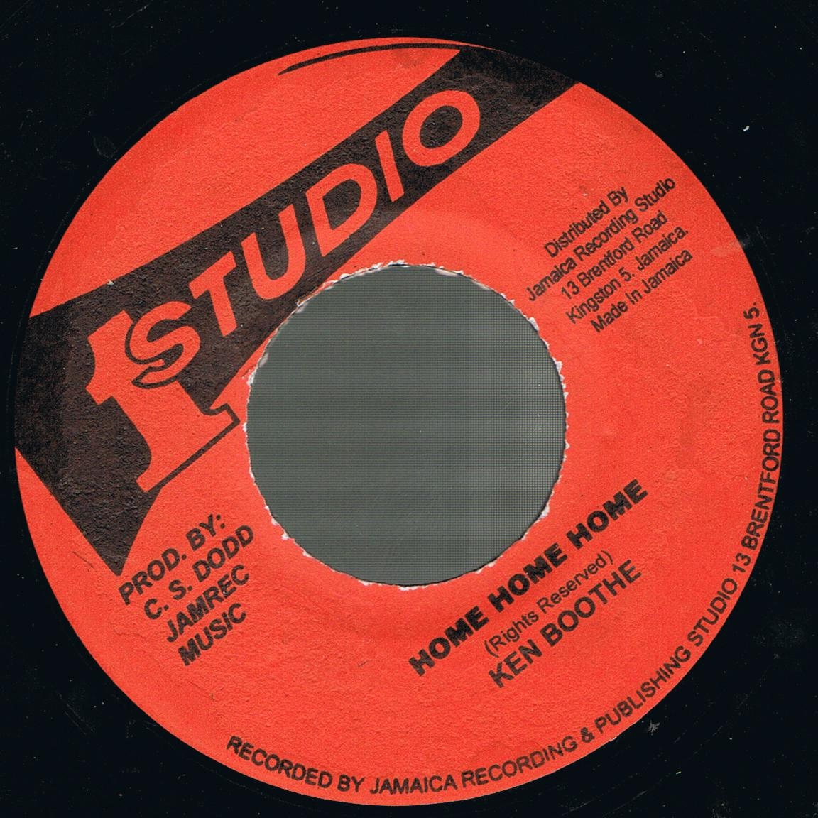 Ken Boothe - Home Home Home / The Soul Brothers - Wendell (Original Stamper 7")