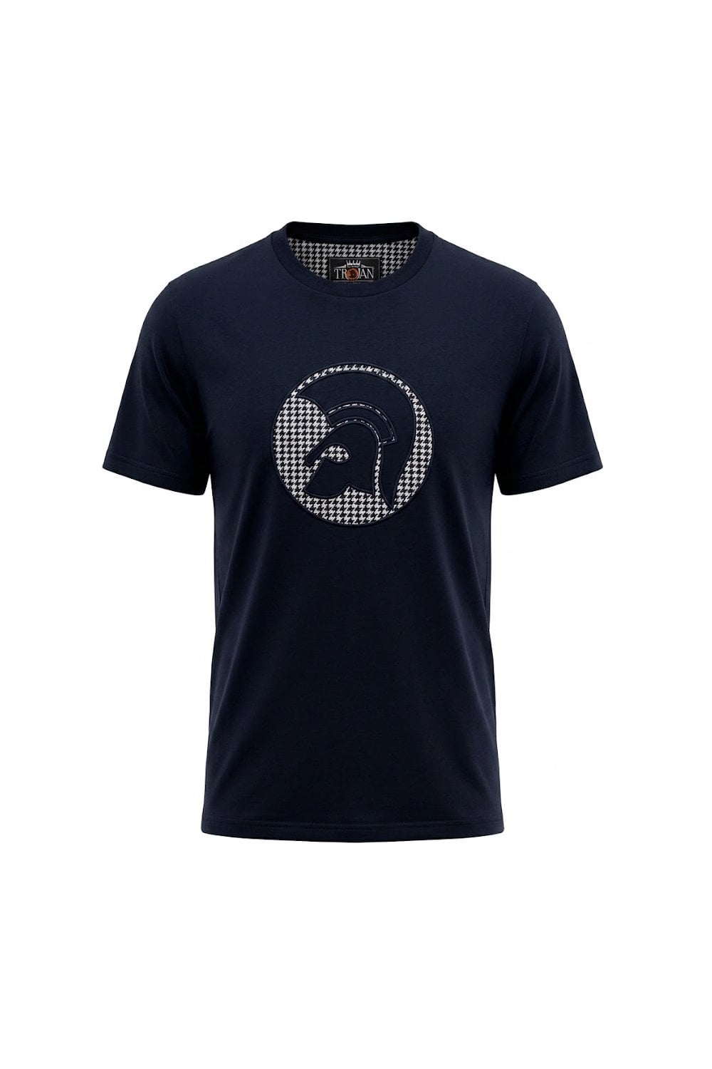 Trojan Applique Houndstooth Jacquard Tee (Navy)