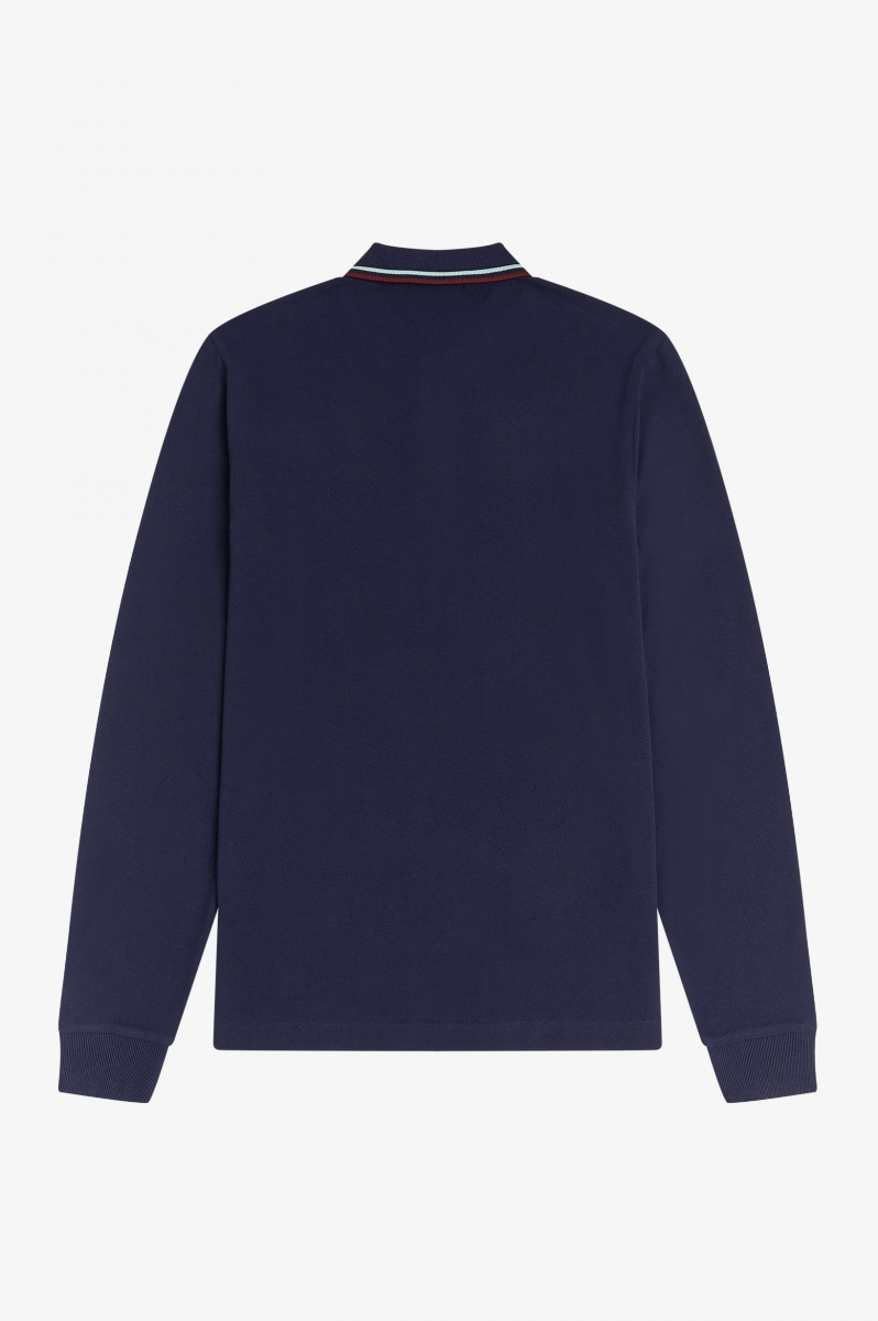 Fred Perry Twin Tipped LS Shirt Carbon Blue-M