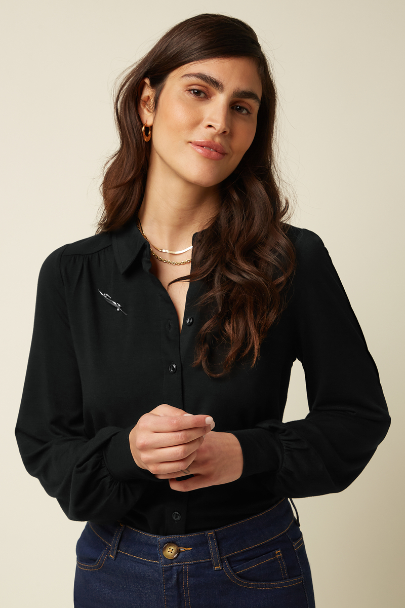 King Louie Carina Blouse Tulum (Black)