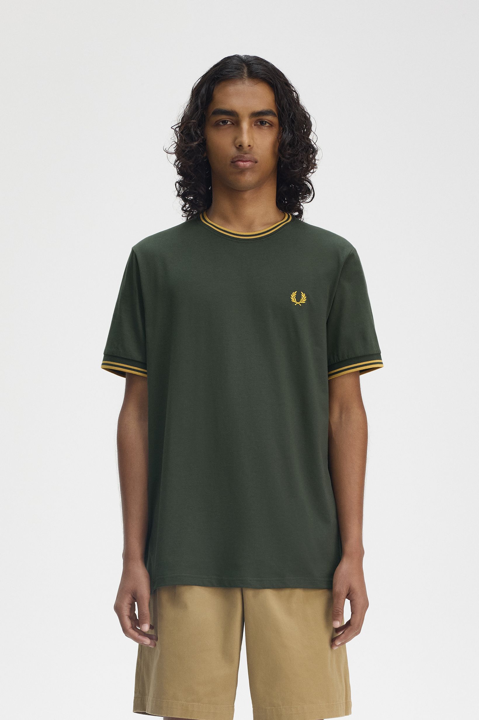 Fred Perry Twin Tipped T-Shirt (Courtgreen/Honeycomb)