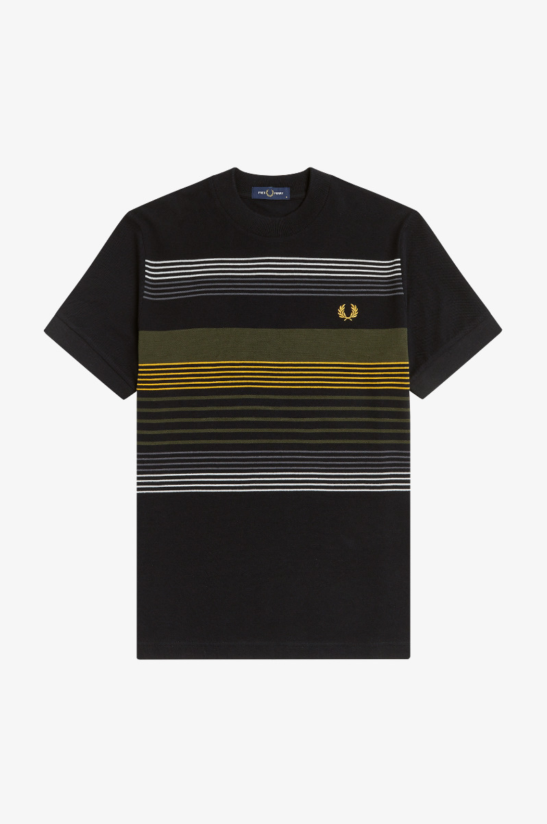 Fred Perry Striped Pique T-Shirt M2620 Black-XL