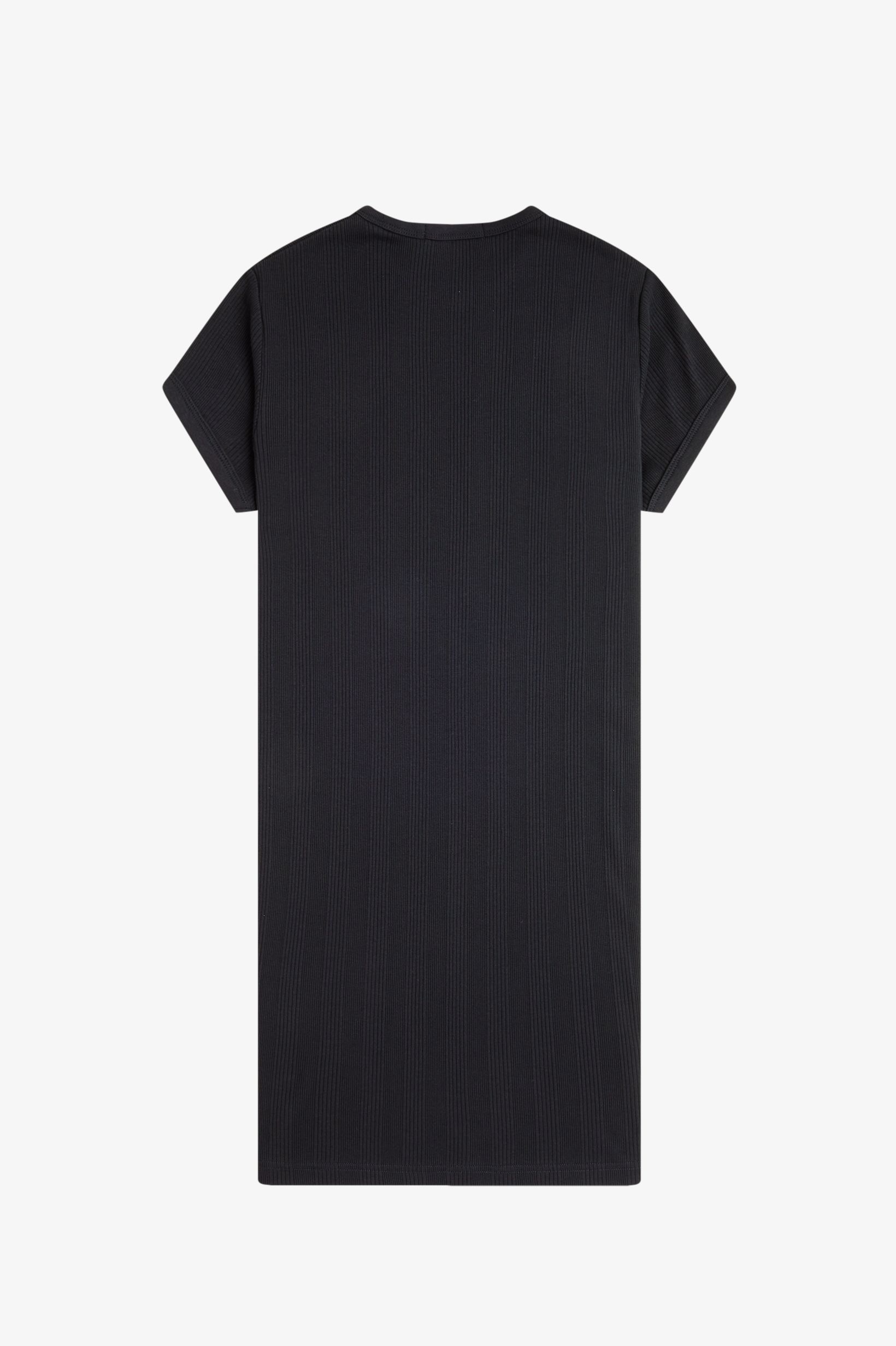 Fred Perry Ribbed T-Shirt Dress in Black