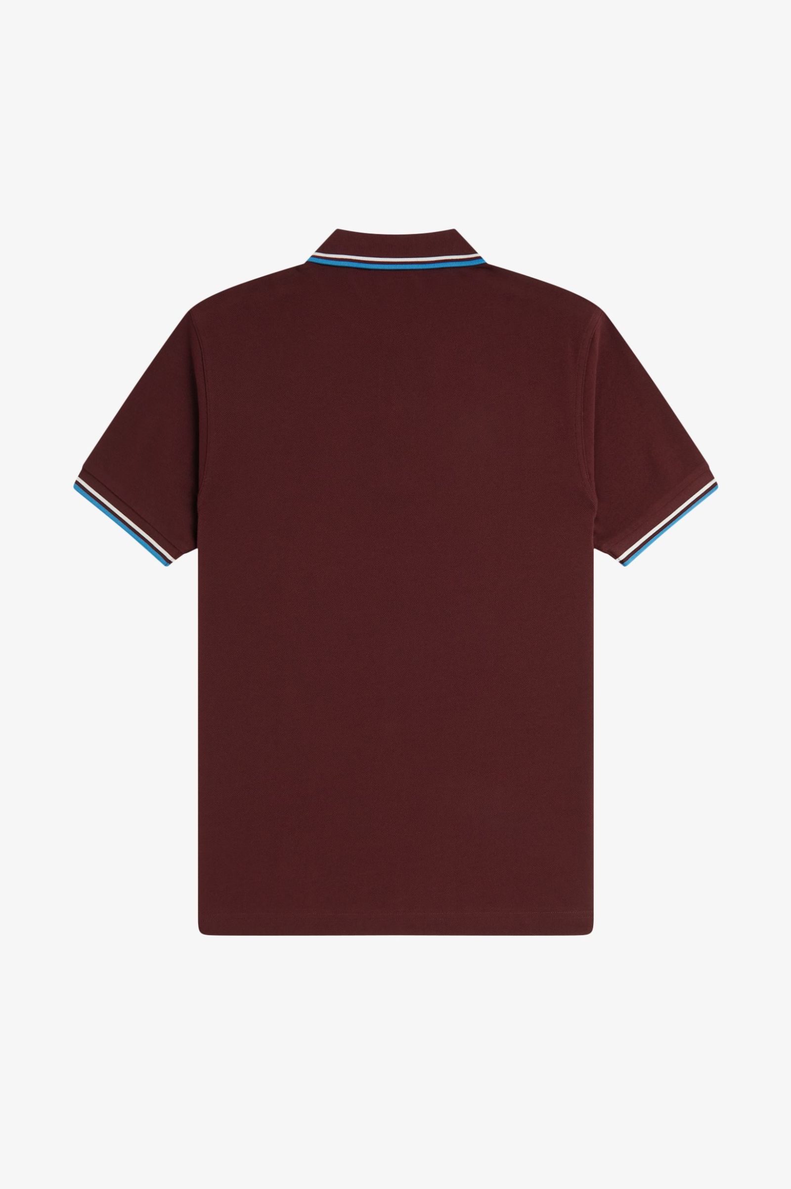 Fred Perry Twin Tipped Shirt in Oxblood/ Ecru/ Court Blue