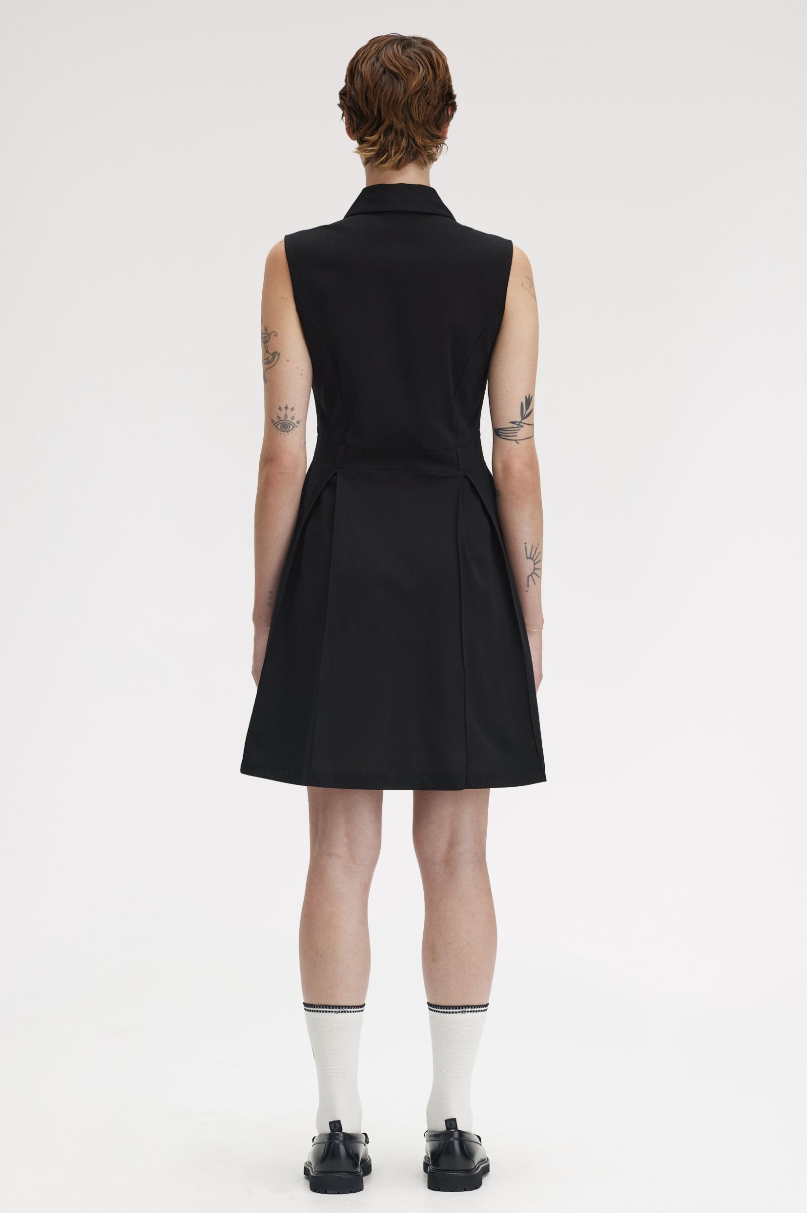 Fred Perry Mesh Shirt Dress in Black 