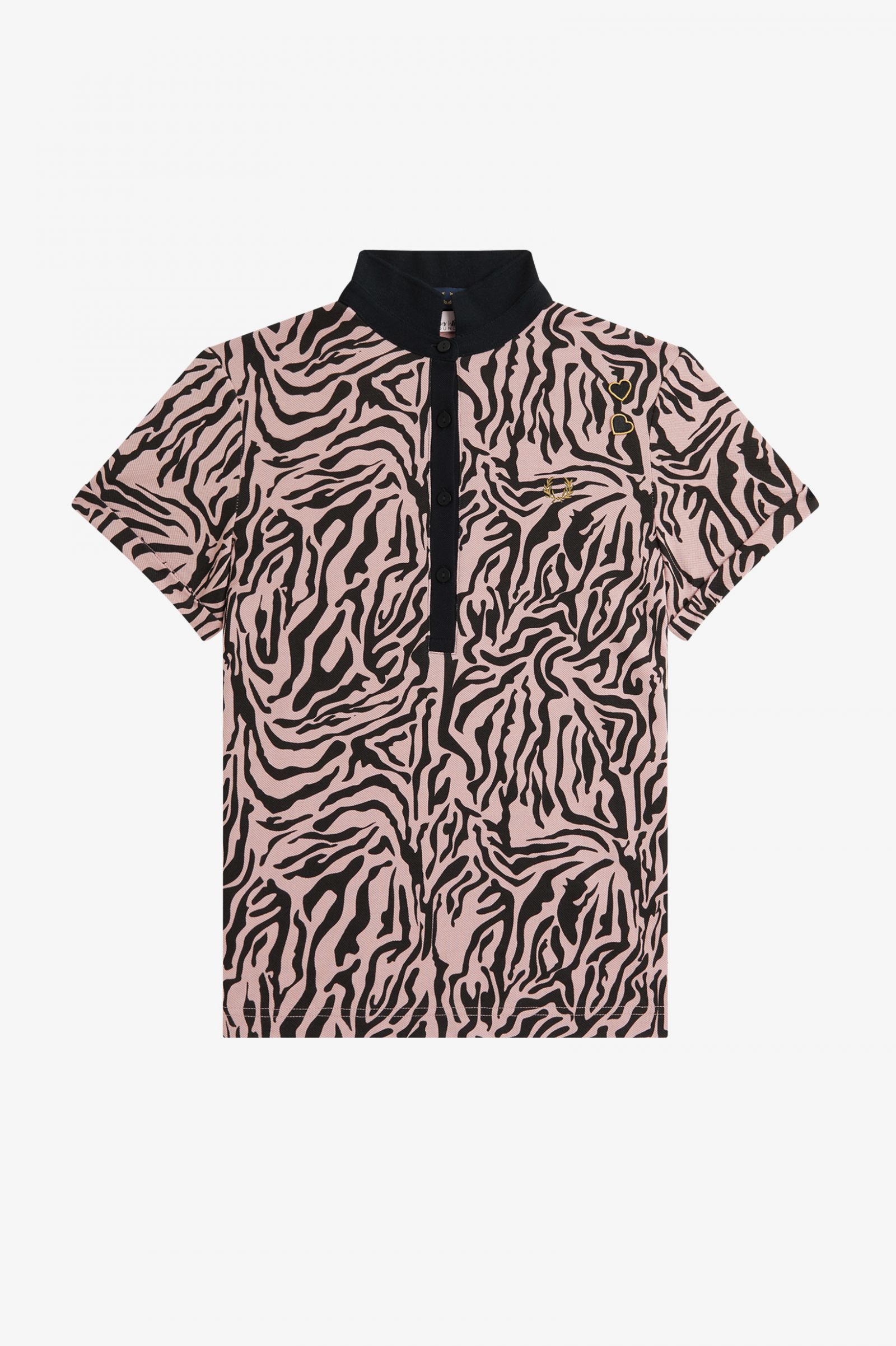 Fred Perry Zebra Print Fred Perry Shirt in Dusty Rose Pink