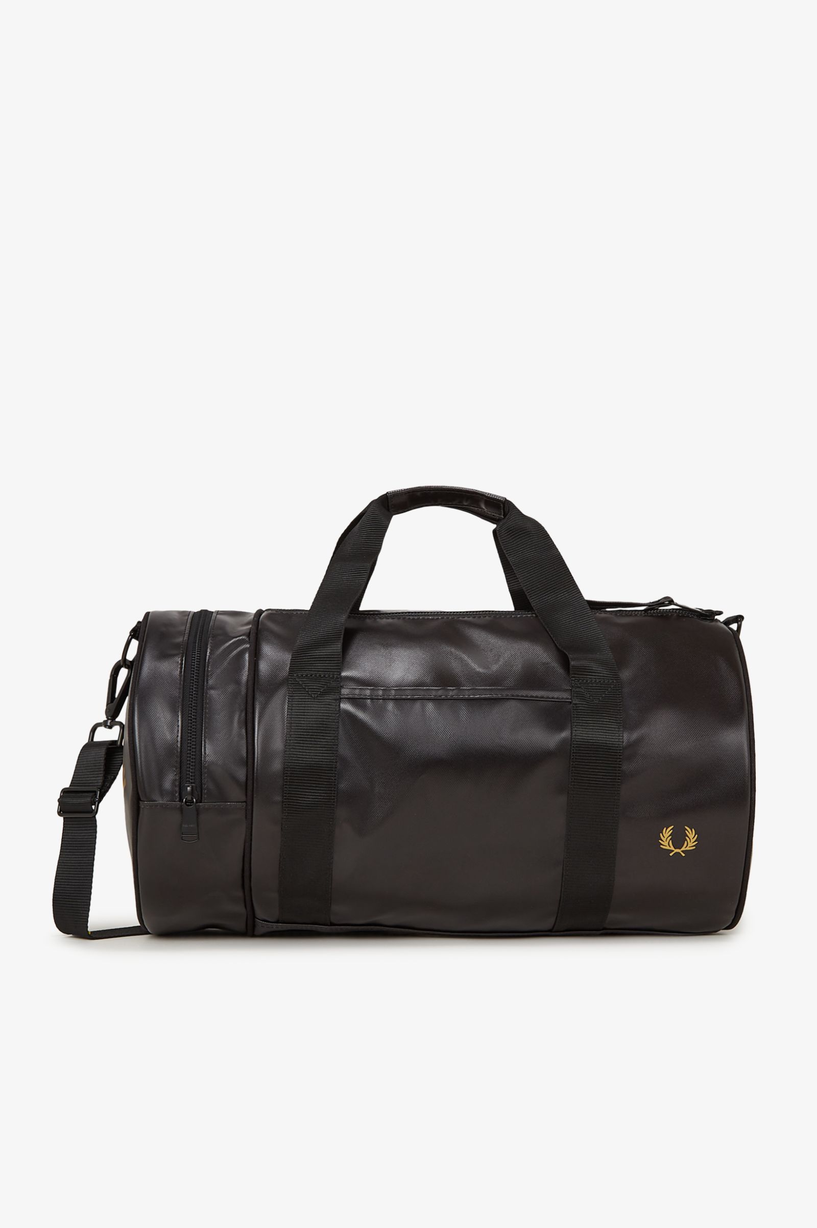 Fred Perry Classic Barrel Bag in Black/Gold