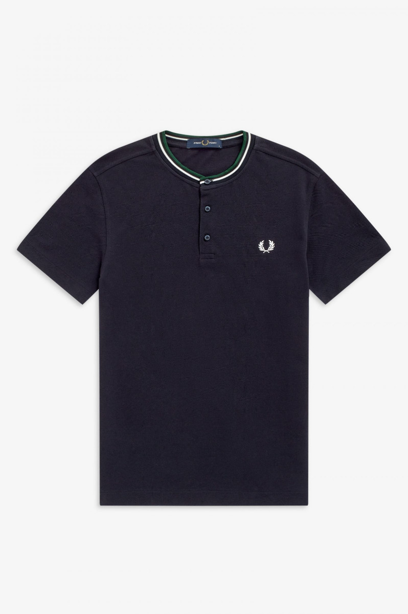 Fred Perry Shirt Henley Navy M9600-M