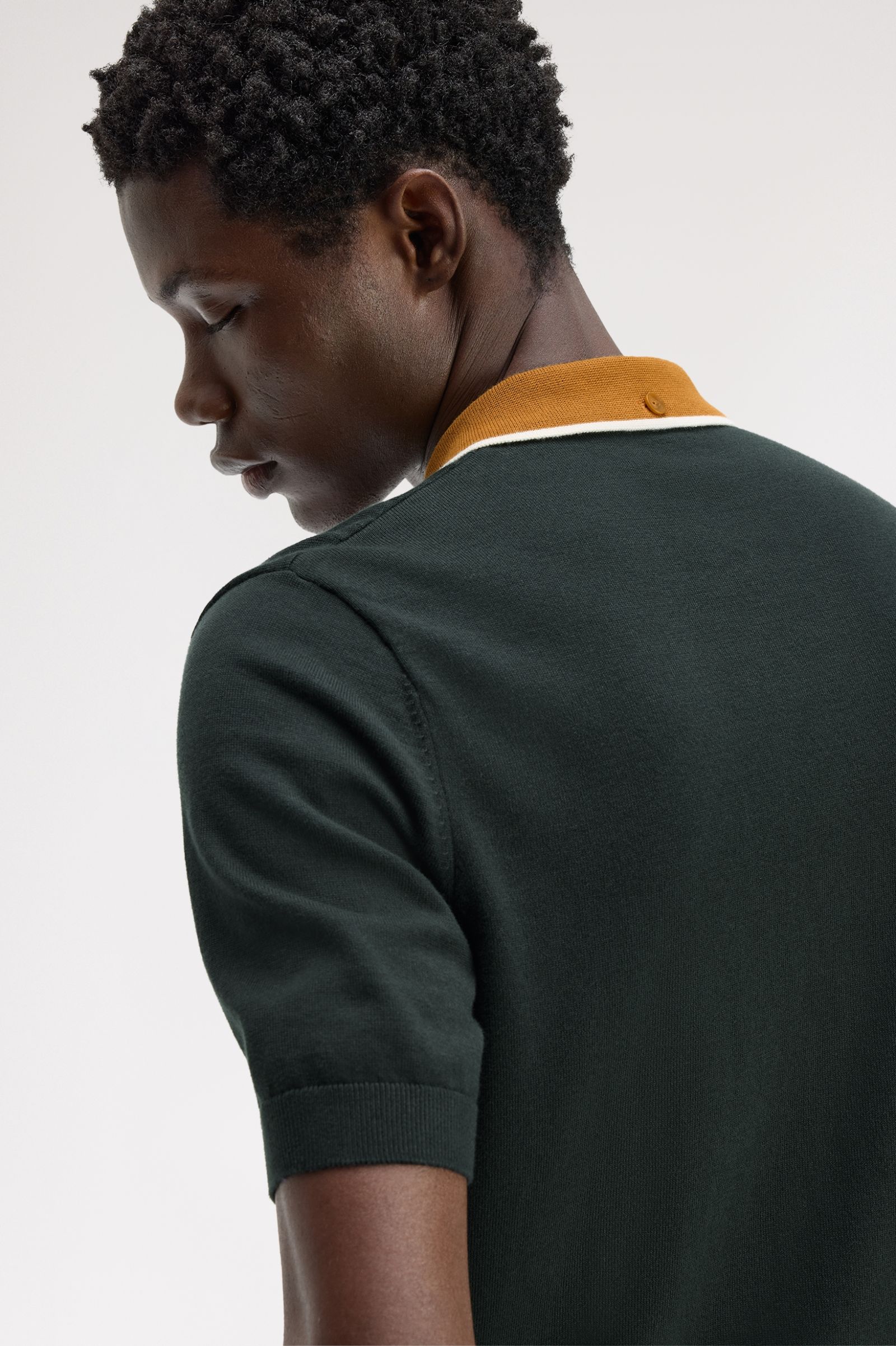 Fred Perry Cable Knitted Shirt (Night Green)