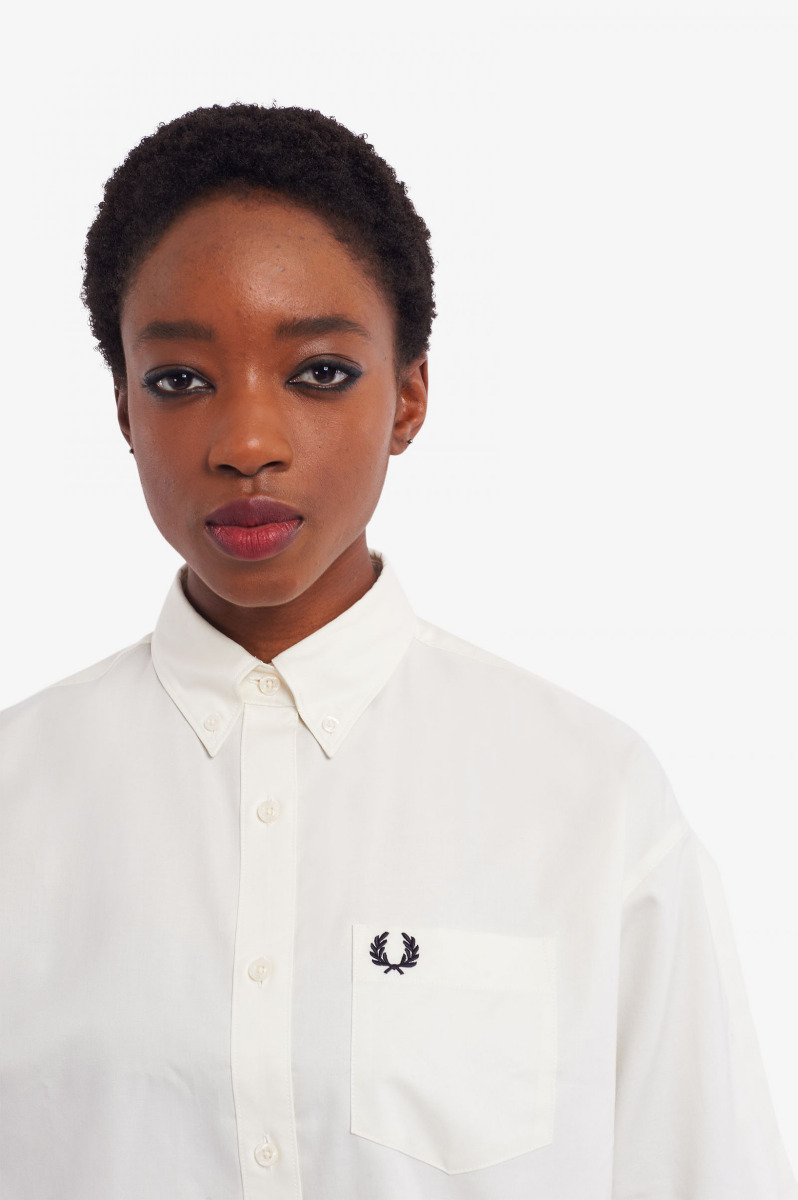 Fred Perry Split Sleeve Shirt G1163 Snow White-14