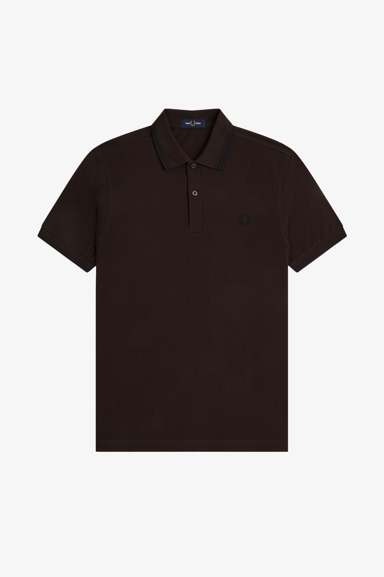 Fred Perry M3600 Twin Tipped Polo Shirt (Rich Brown/Black)