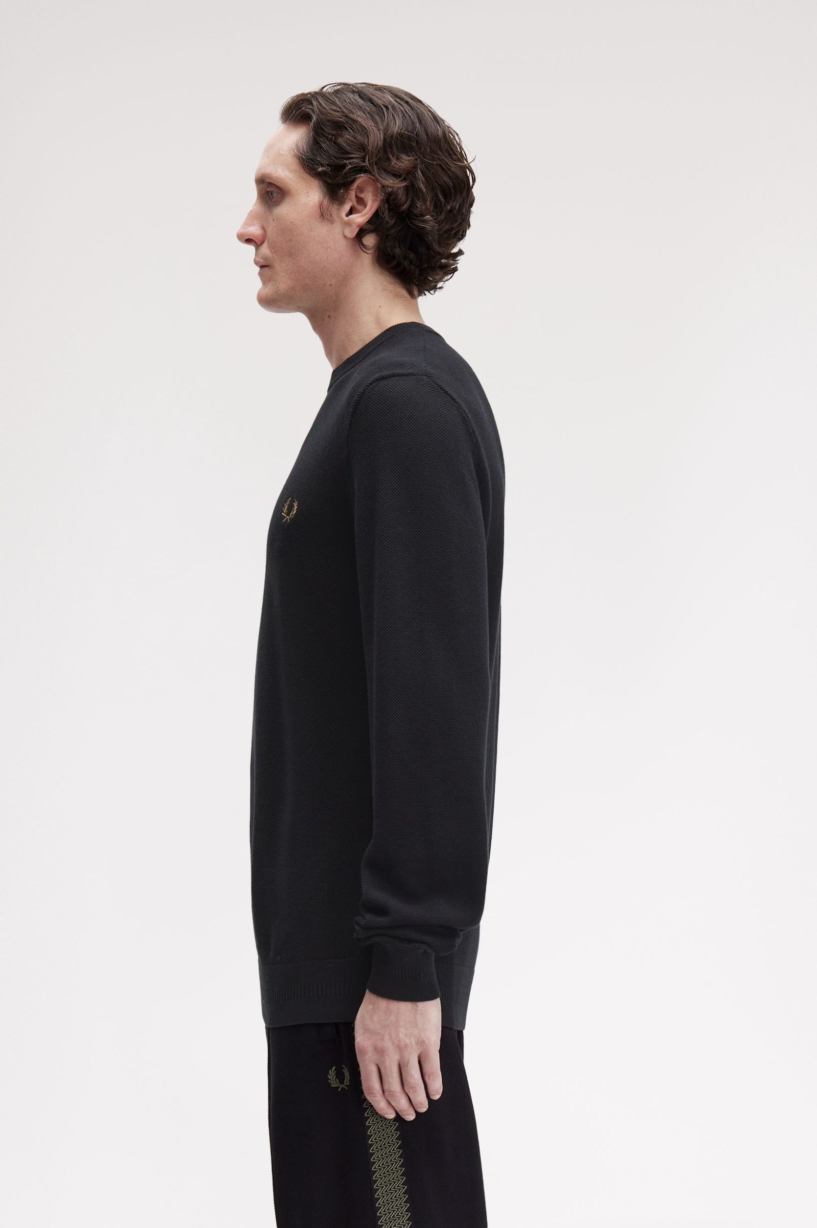 Fred Perry Piqué Stitch Jumper (Black)