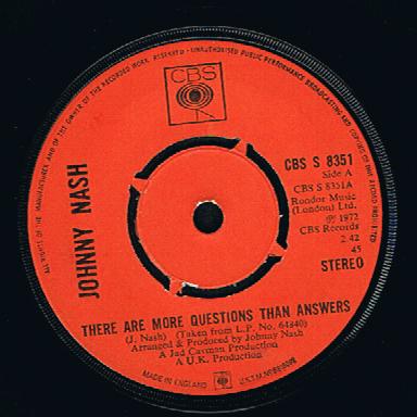Johnny Nash - There Are More Questions Than Answers / Guava Jelly (Original 7")