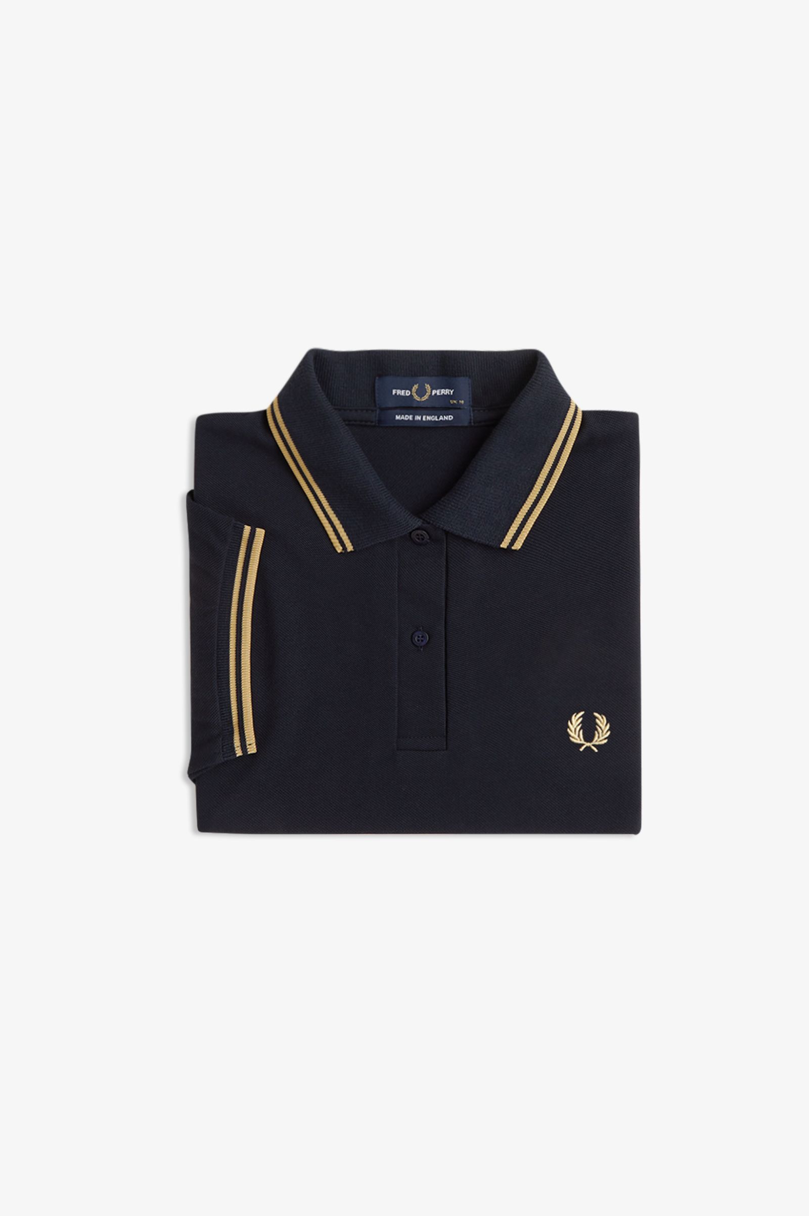 Fred Perry Made in England G12 Twin Tipped Polo Shirt (Navy/Champagne/Champagne)