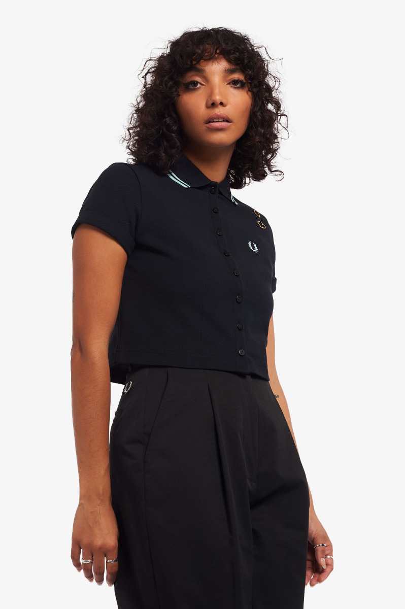 Amy Whinehouse Button Through Shirt in Black