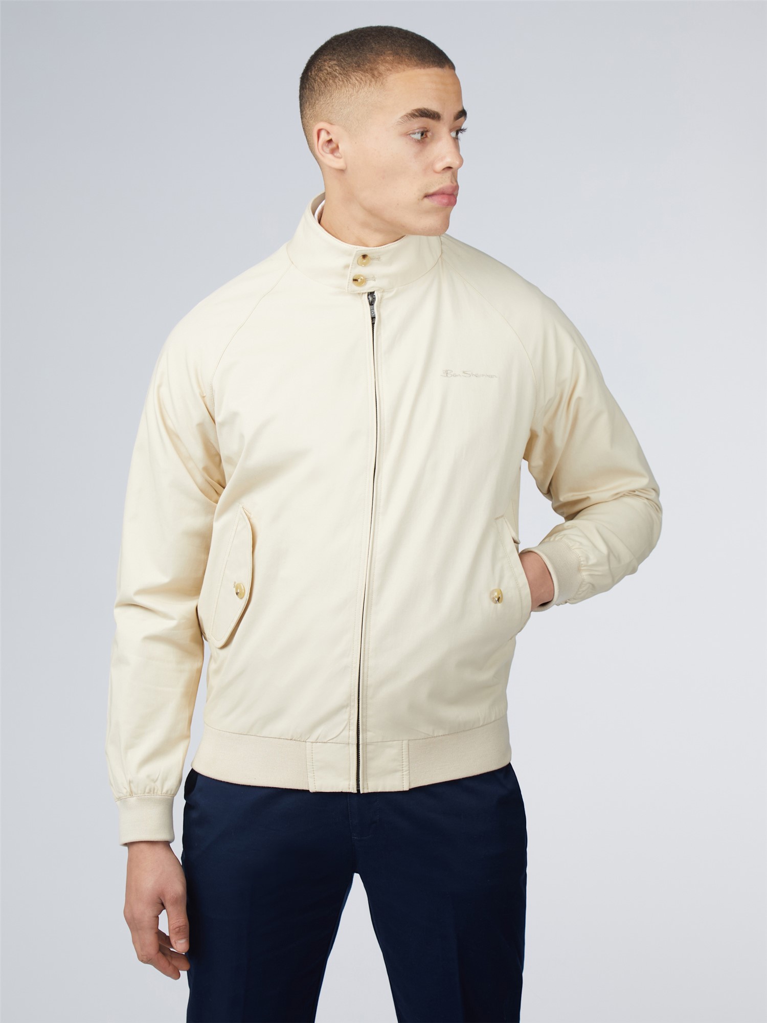 Ben Sherman Signature Harrington Jacket in Cream