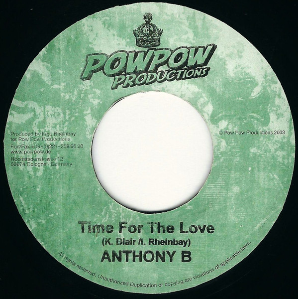 Anthony B – Time For The Love / Version (Shanty Town) Double O Seven (7")                  