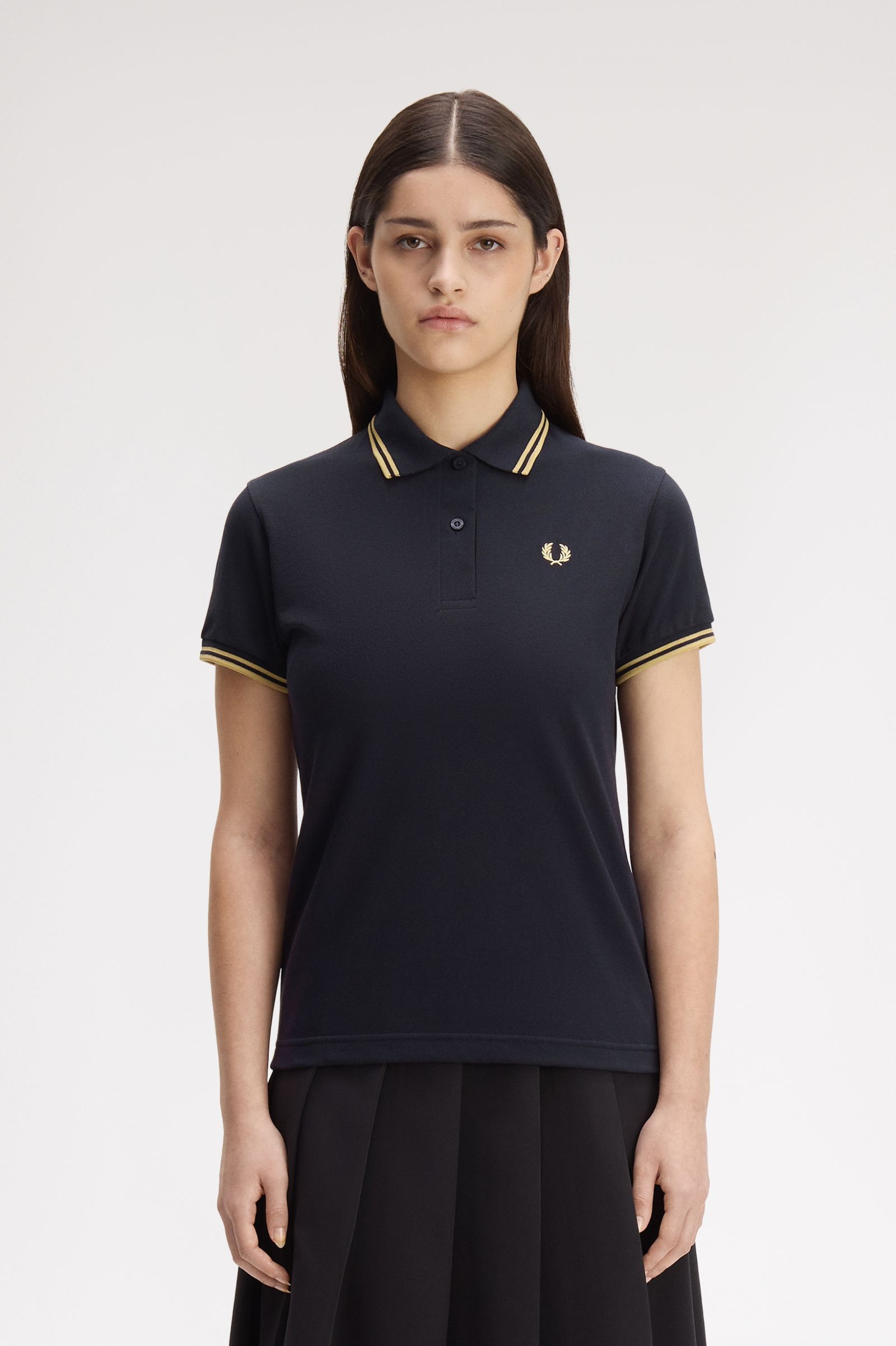 Fred Perry Made in England G12 Twin Tipped Polo Shirt (Navy/Champagne/Champagne)