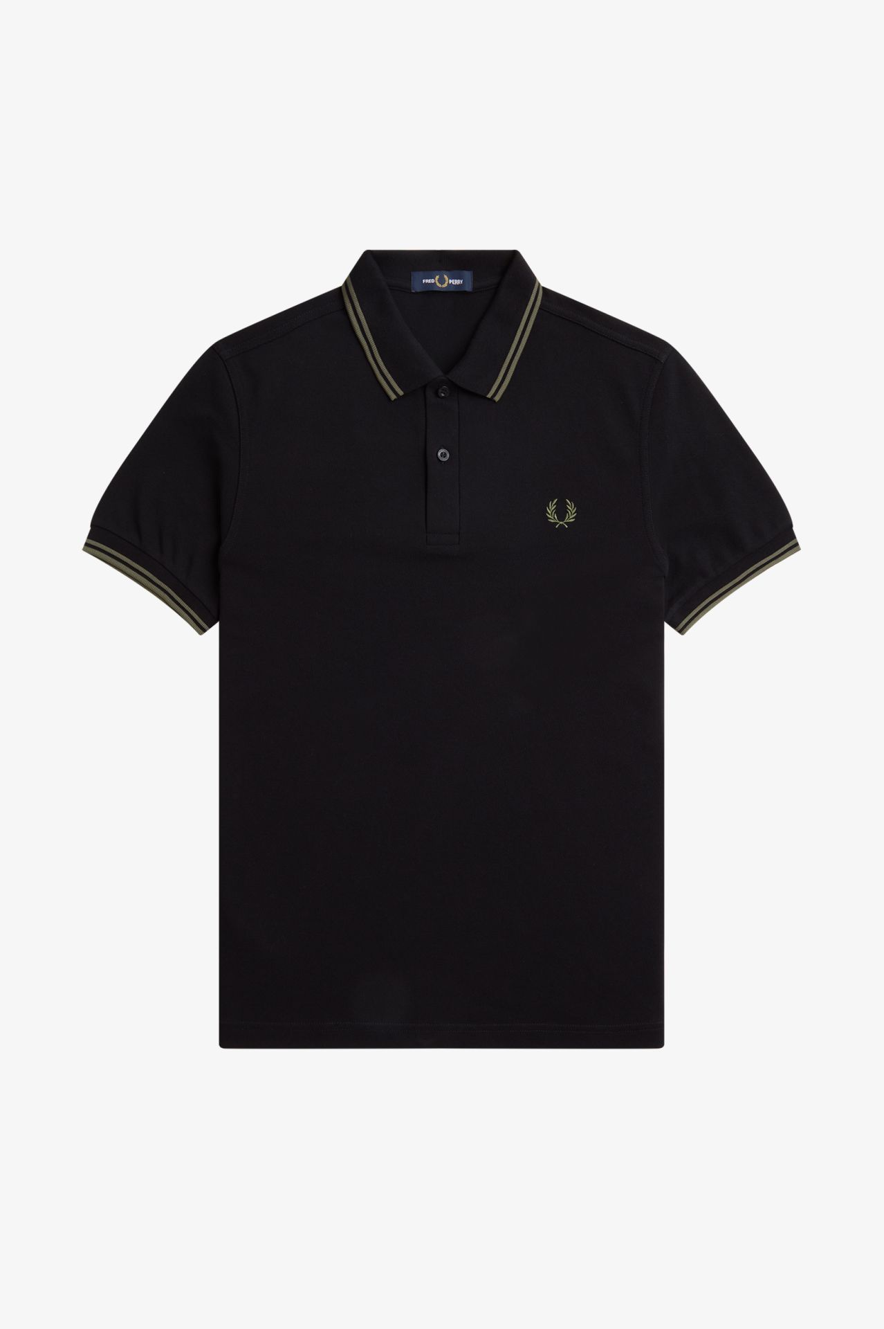 Fred Perry Twin Tipped Shirt in Black/Green 