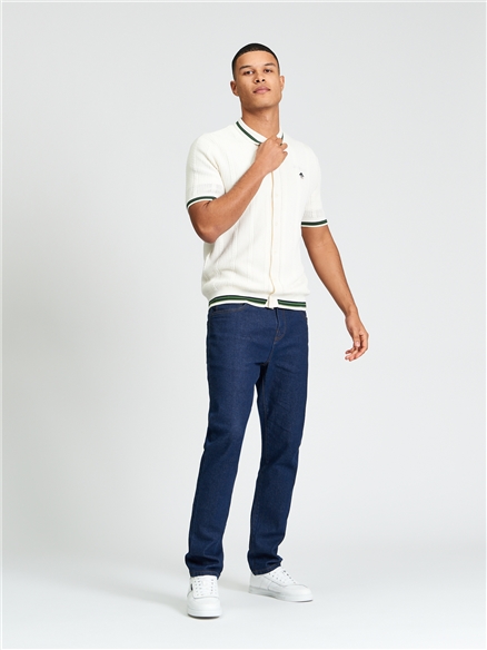 Ben Sherman Open Texture Short Sleeve Button Through Shirt (Ivory)