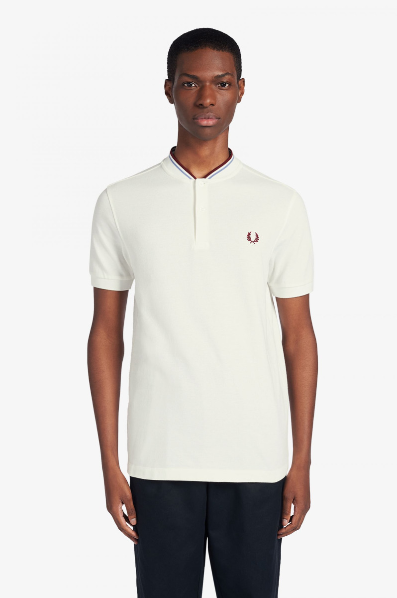 Fred Perry Shirt Bomber Collar White-XXL