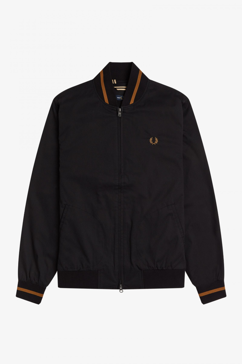 Fred Perry Tennis Bomber Jacket Black/Caramel