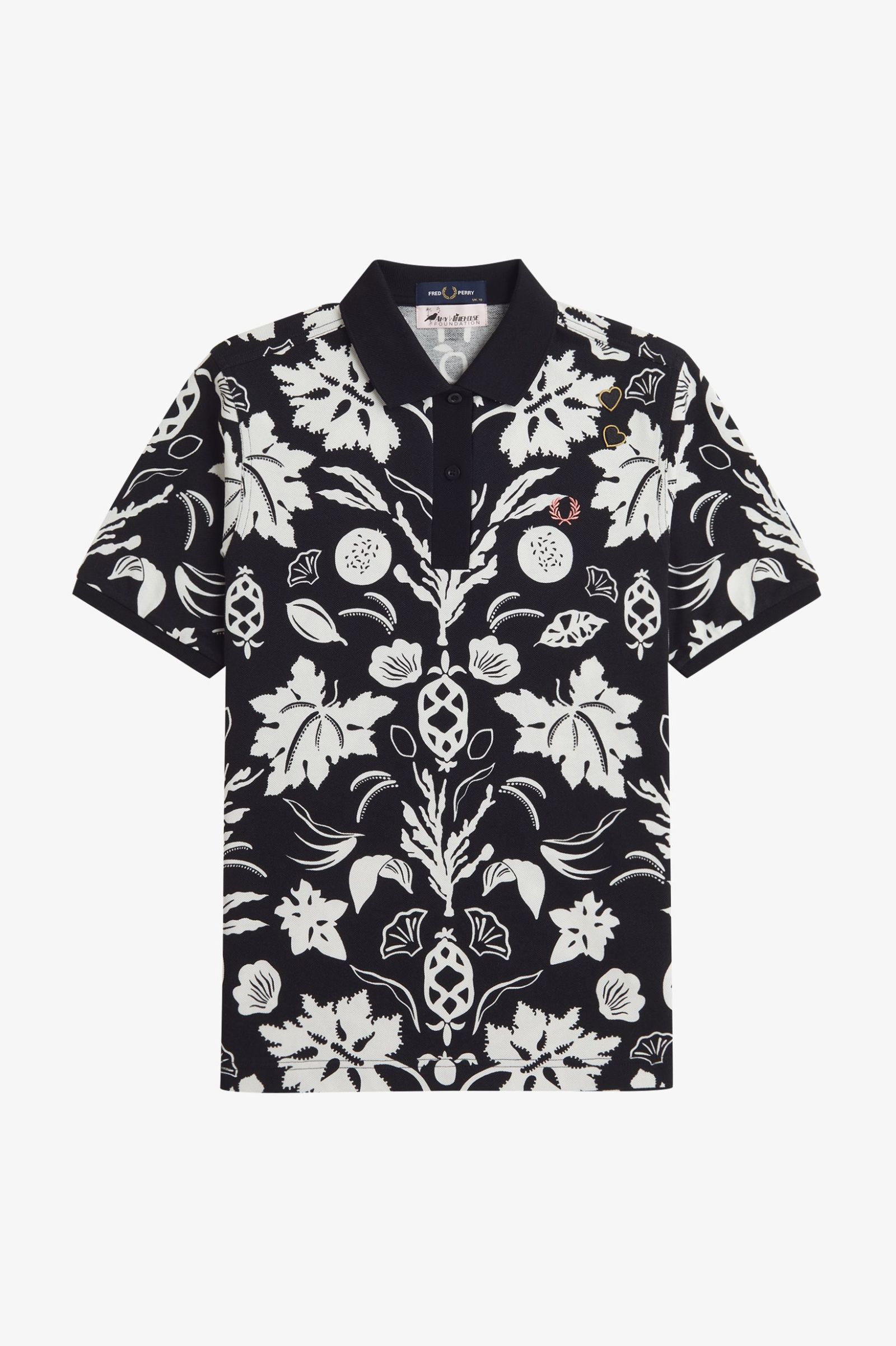 Fred Perry Amy Winehouse Printed Shirt in Black 