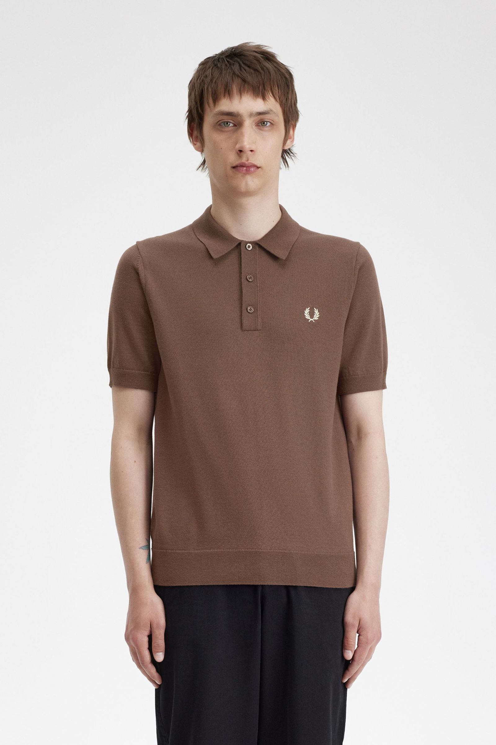 Fred Perry Classic Knitted Shirt in Carrington Brick