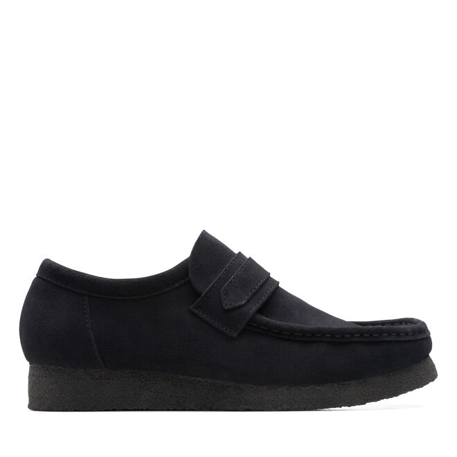 Clarks Wallabee Loafer in Black Sd