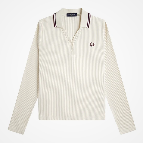 Fred Perry Twin Tipped Ribbed Polo Shirt (Ecru)
