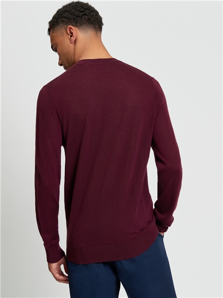 Ben Sherman Merino Crew Neck (Dark Wine)