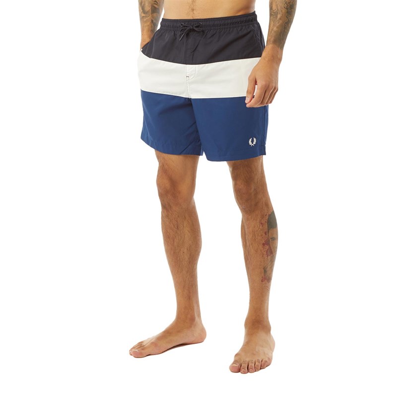 Fred Perry Colour Block Herren Swimshort in Deep Marine