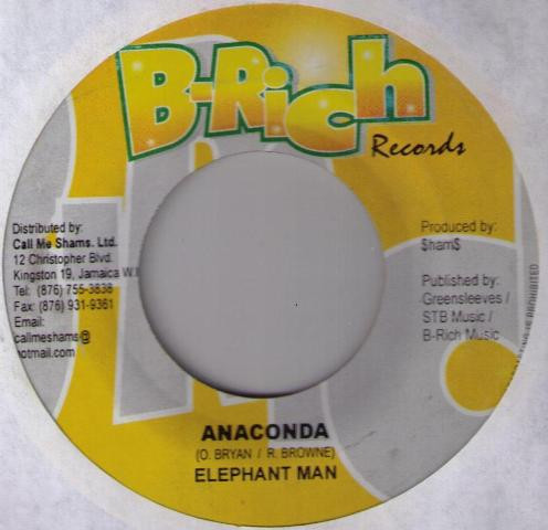 Elephant Man – Anaconda / Fear Factor (Version) (7")         