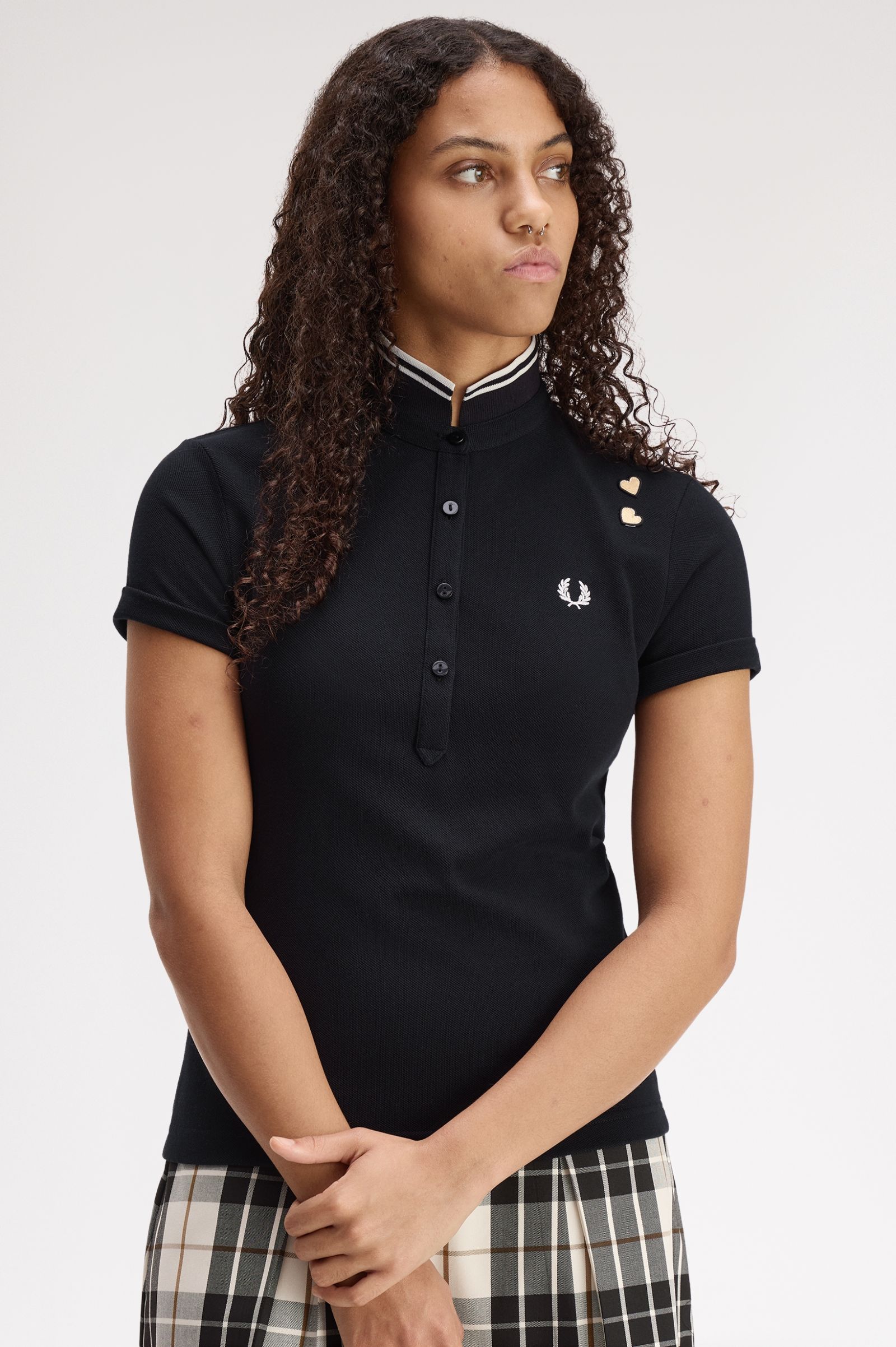 Fred Perry Amy Winehouse Tipped Polo Shirt (Black)