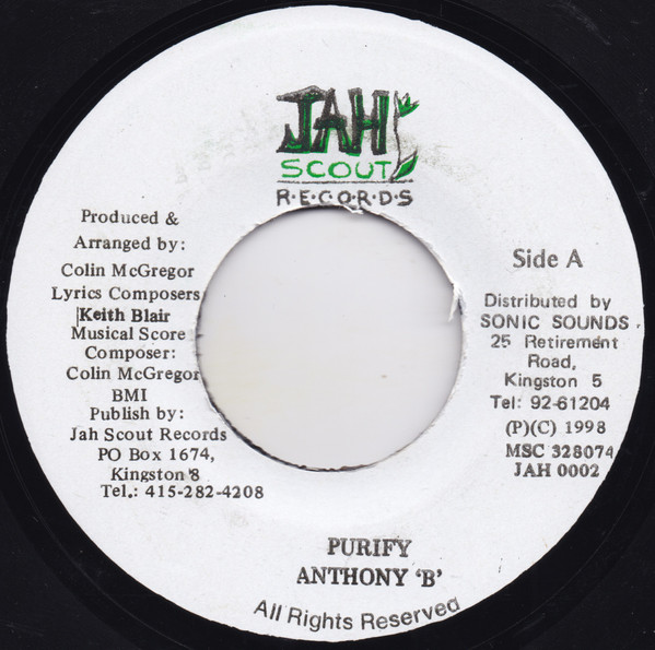 Anthony 'B' – Purify (7")