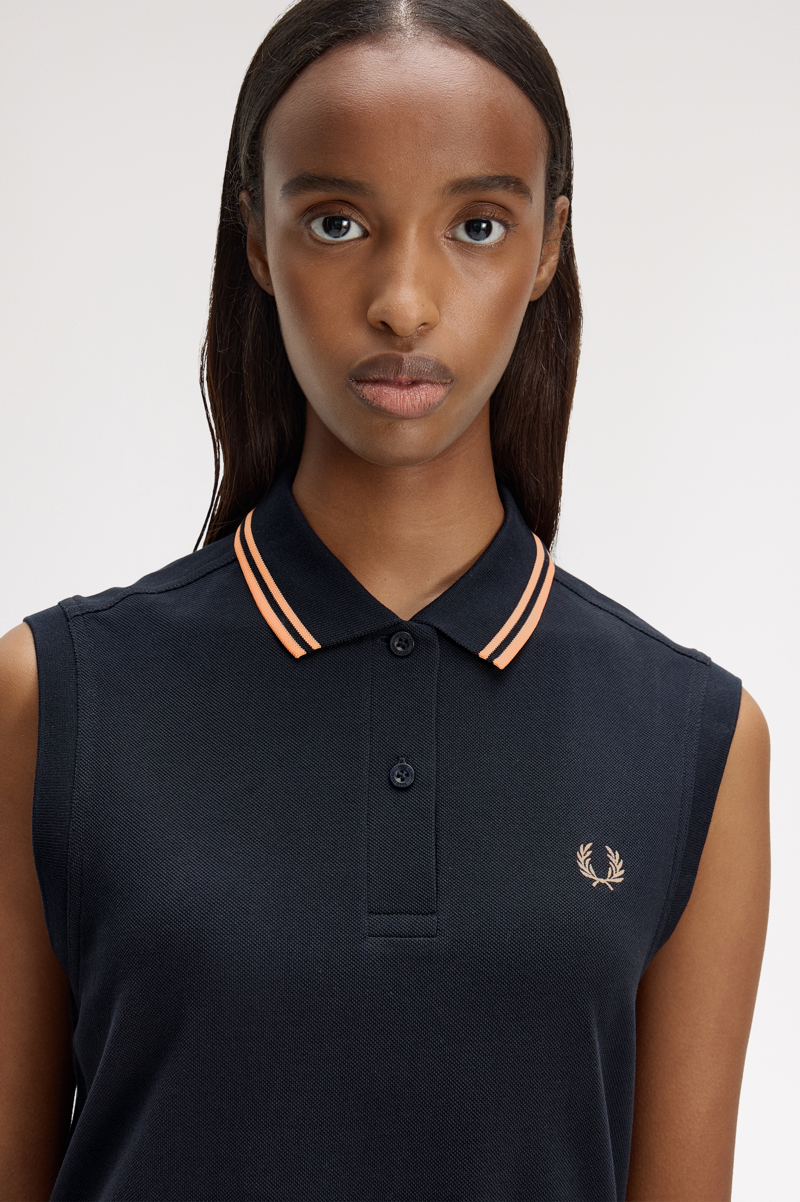 Fred Perry Sleeveless Dress (Navy/Peach/Peach)