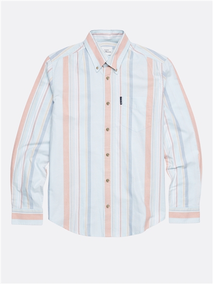 Ben Sherman Striped Oxford Shirt, in Sky Blue