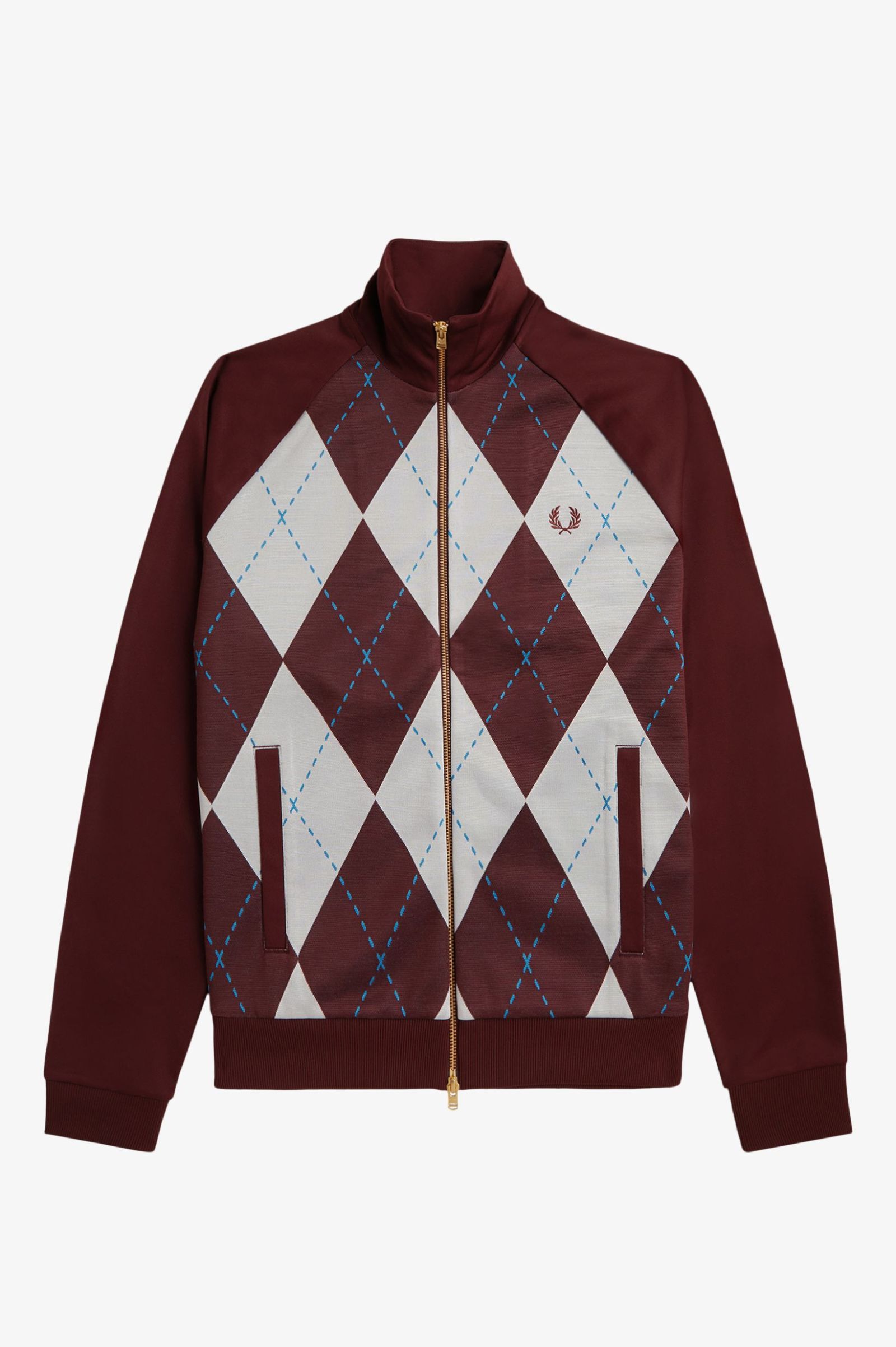 Fred Perry Argyle Track Jacket (Oxblood)