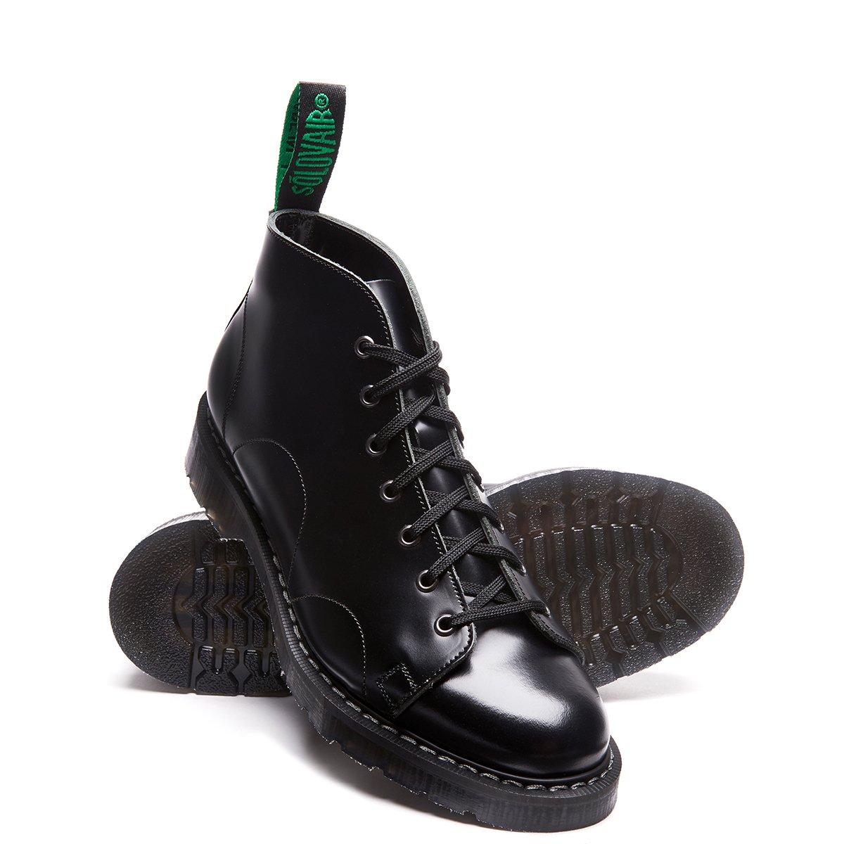 Solovair 7-Eye Monkey Boot Black Hi-Shine-UK 9,5 / EU 44