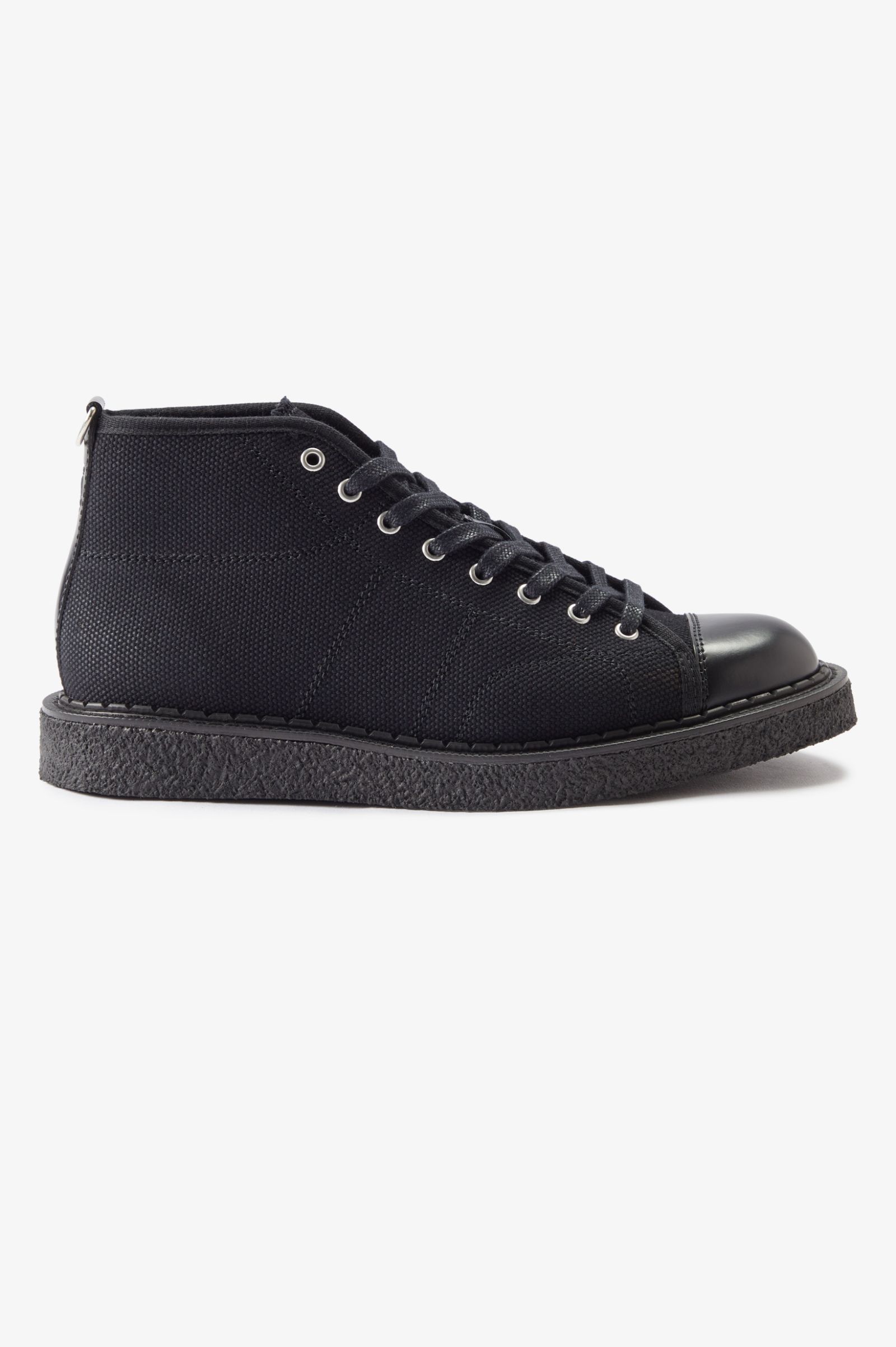 George Cox & Fred Perry Monkey Boot HVY CNVS in Black