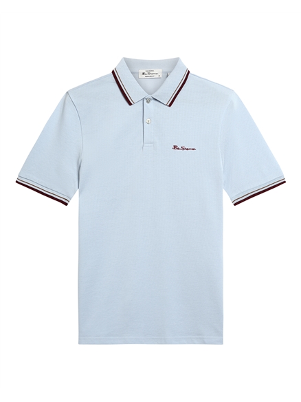 Ben Sherman Short Sleeve Signature Pique Polo (Powder Blue)