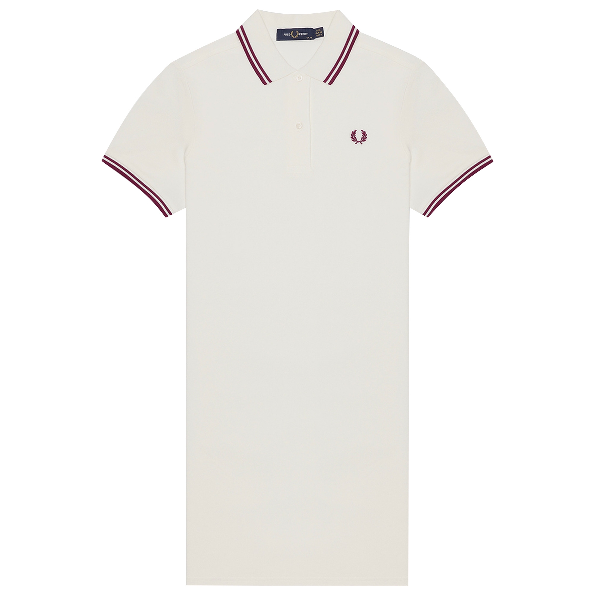 Fred Perry Womens Twin Tipped Polo Shirt Dress Snow White